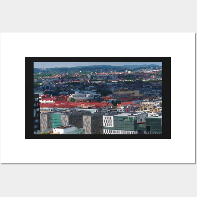 Oslo city aerial view Norway Wall Art by alexrow